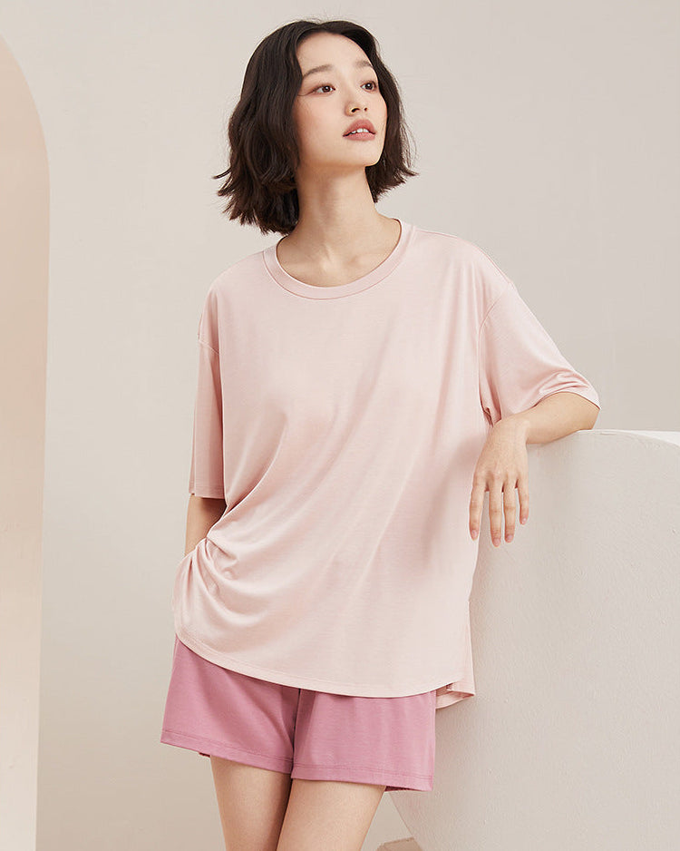 カップ付き 冷感ルーズTシャツ ルームウェア レディース S0043