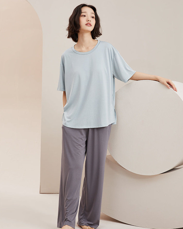 カップ付き 冷感ルーズTシャツ ルームウェア レディース S0043