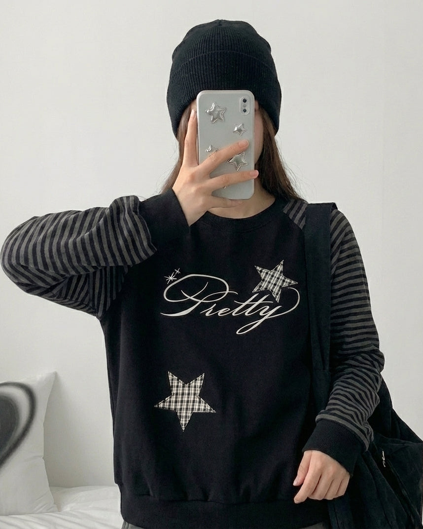 レディース プリティ ボーダー スウェット