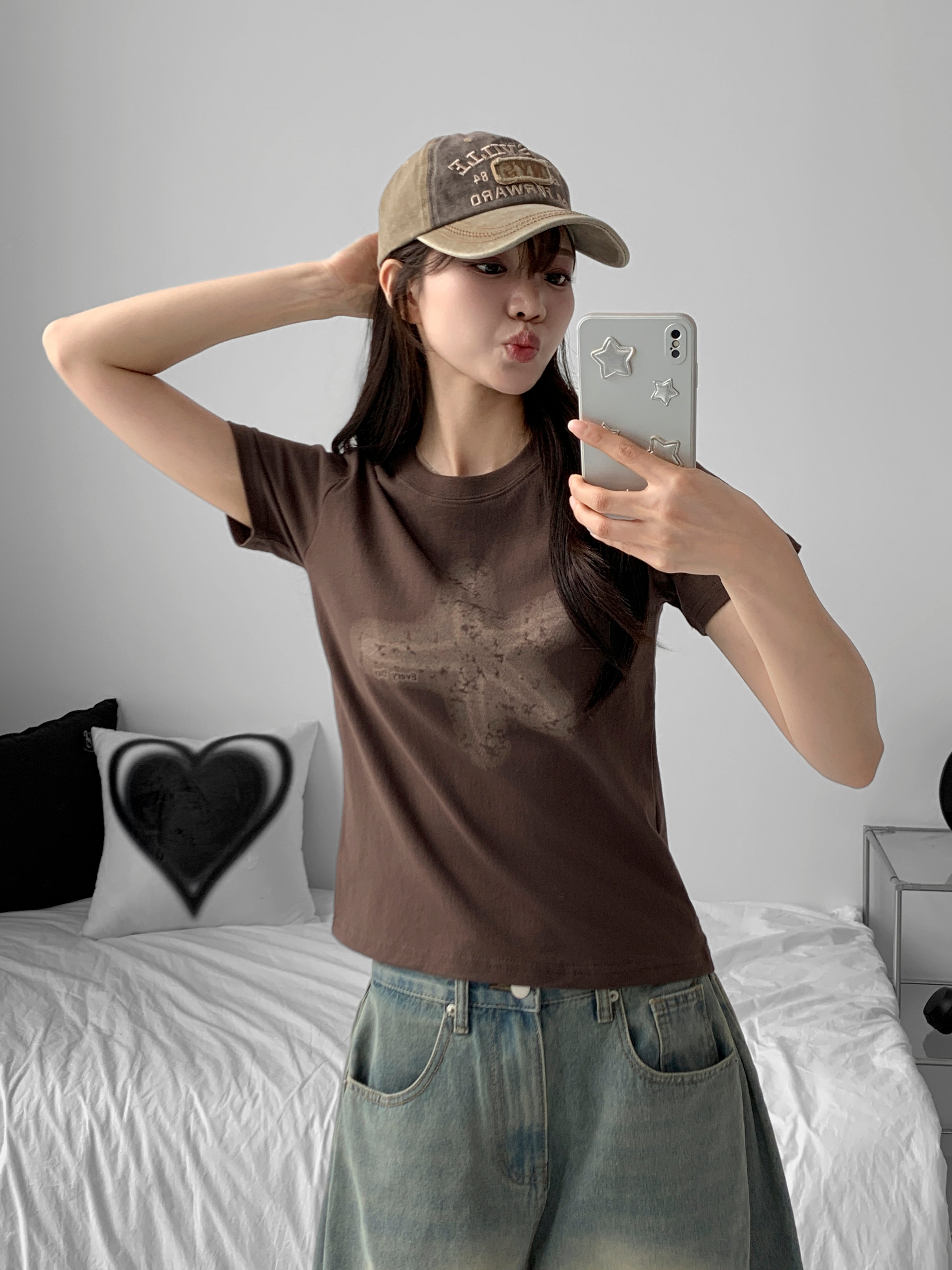 レディース スター クロップTシャツ