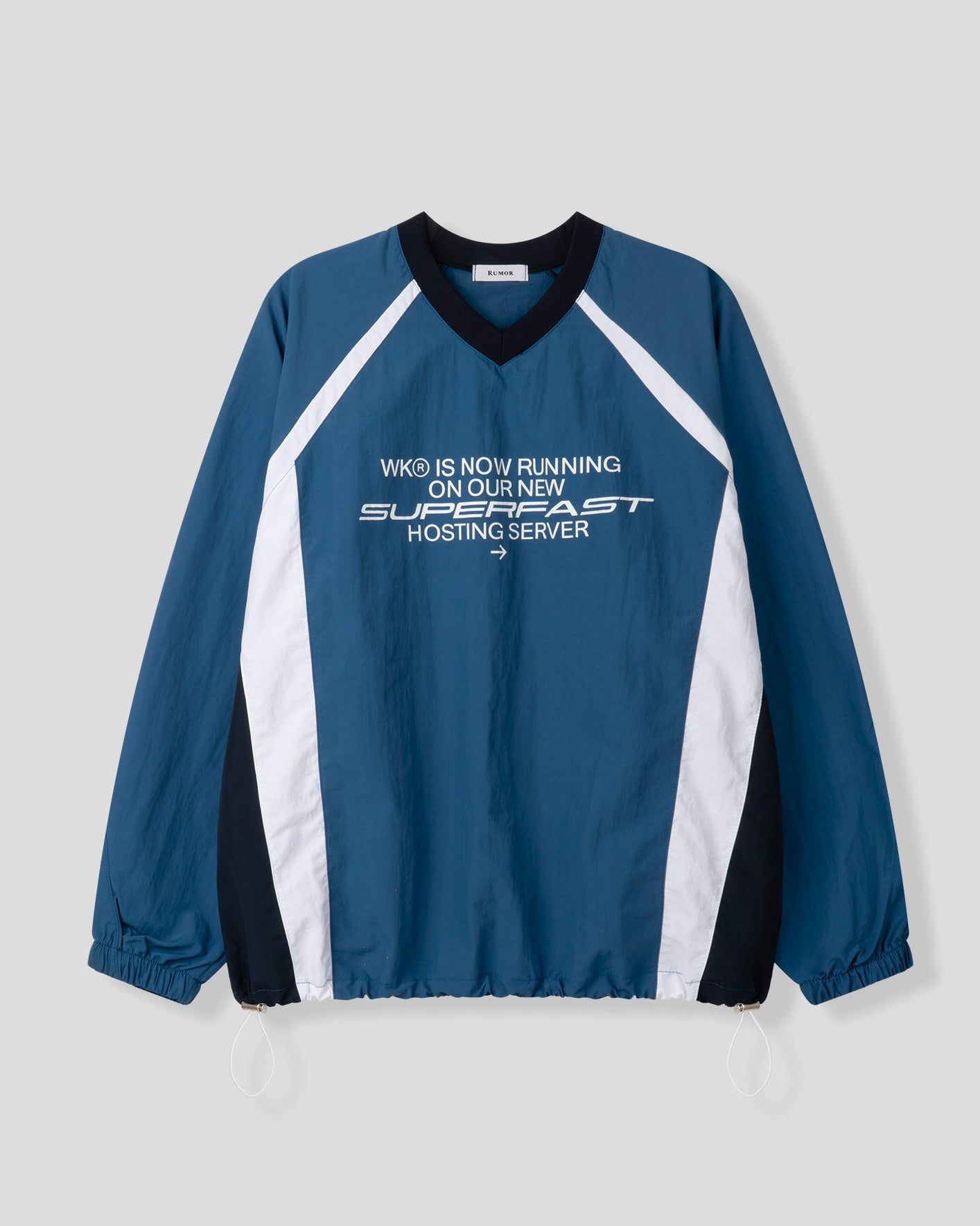 ユニセックス ナイロン スウェットシャツ ストリング Vネック アノラック ウインドブレーカー