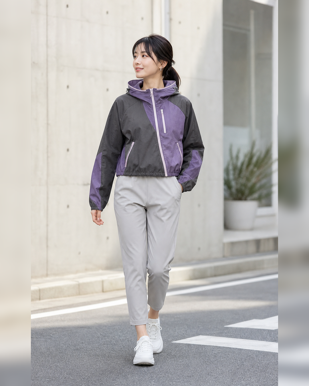 アウトドア UVカット UPF50+ ショートフードジャケット レディース S0033