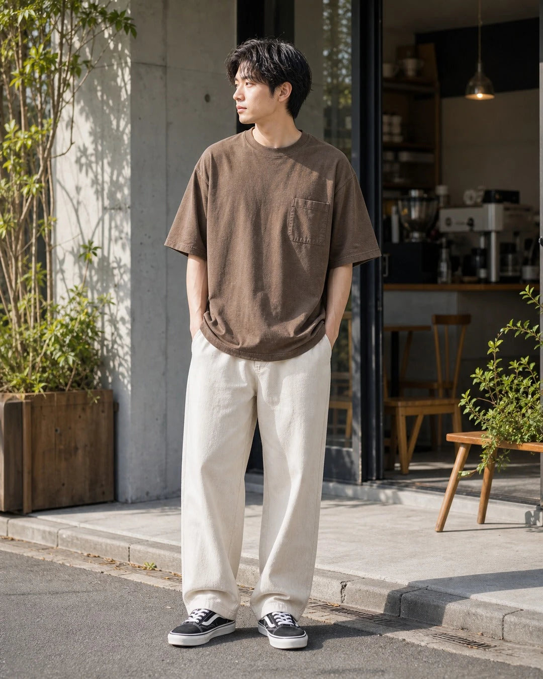 9oz コットン ルーズポケットTシャツ メンズ S0015