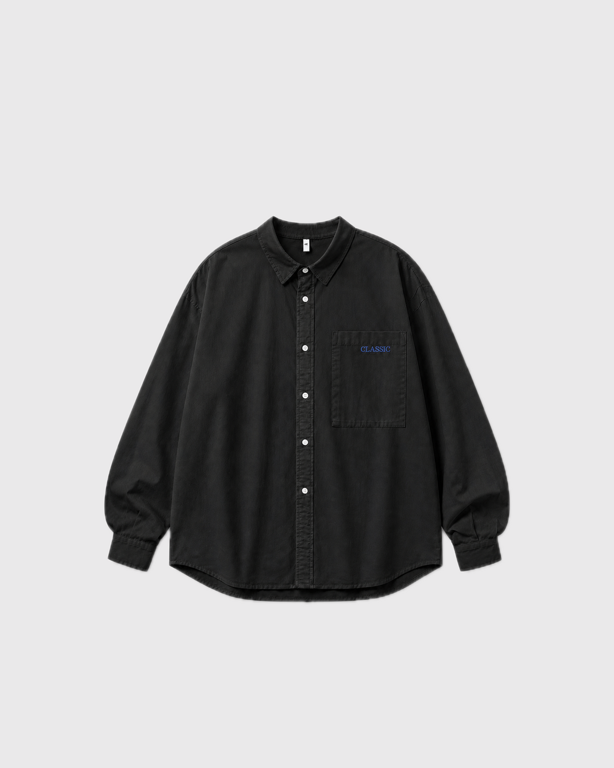 OURES オーバーサイズ ワークシャツ ユニセックス ブラック 商品単体