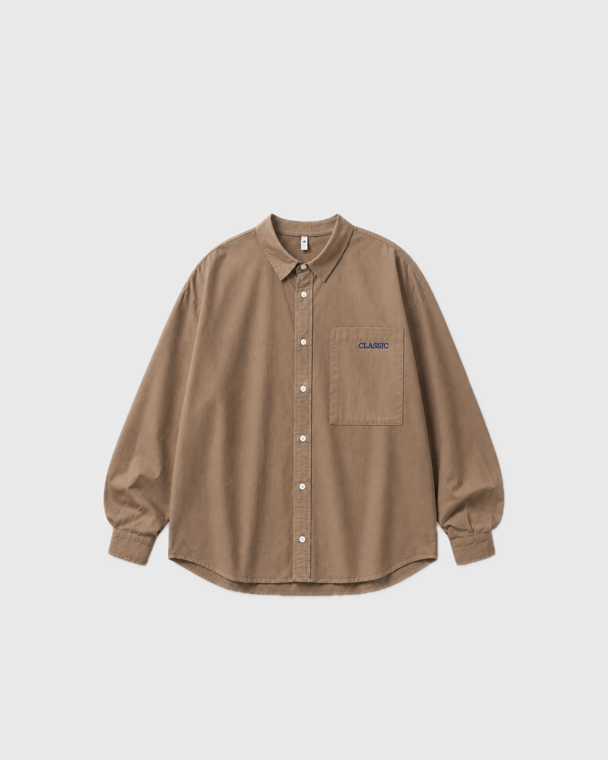 OURES オーバーサイズ ワークシャツ ユニセックス ブラウン 商品単体