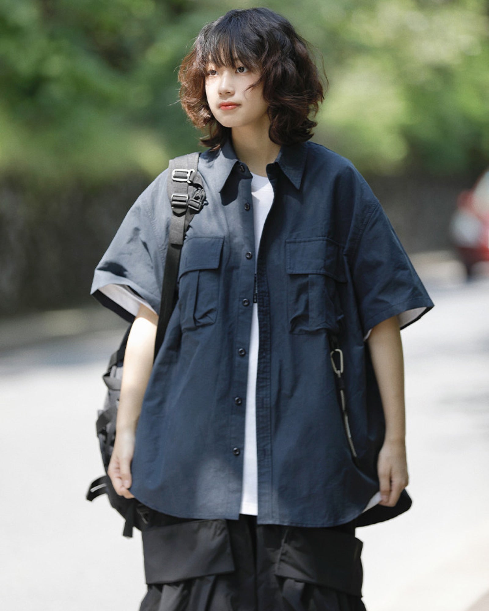 レトロワーク オーバーサイズ半袖シャツ ユニセックス 01