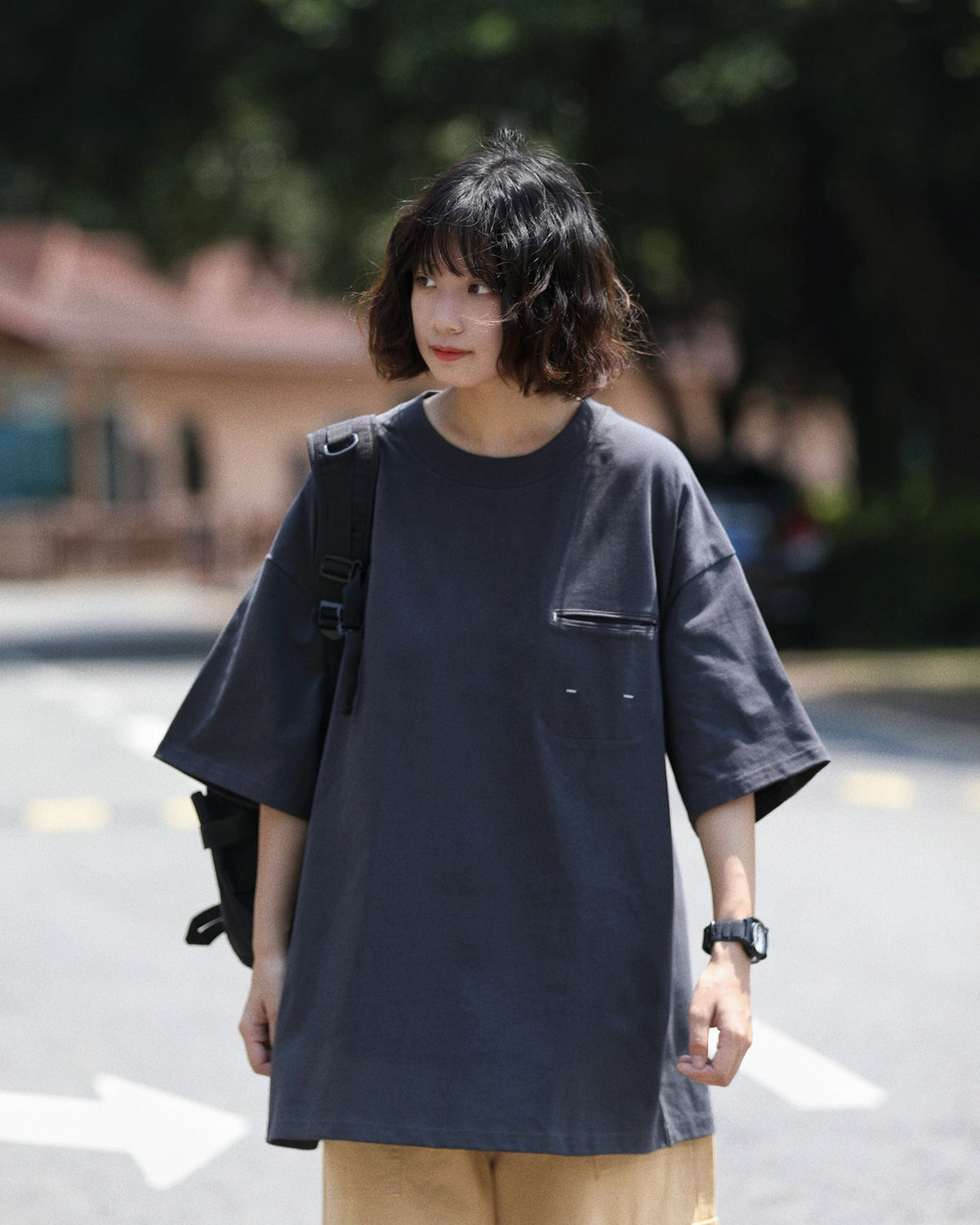 ヘビーウェイト ポケット オーバーサイズTシャツ ユニセックス 01
