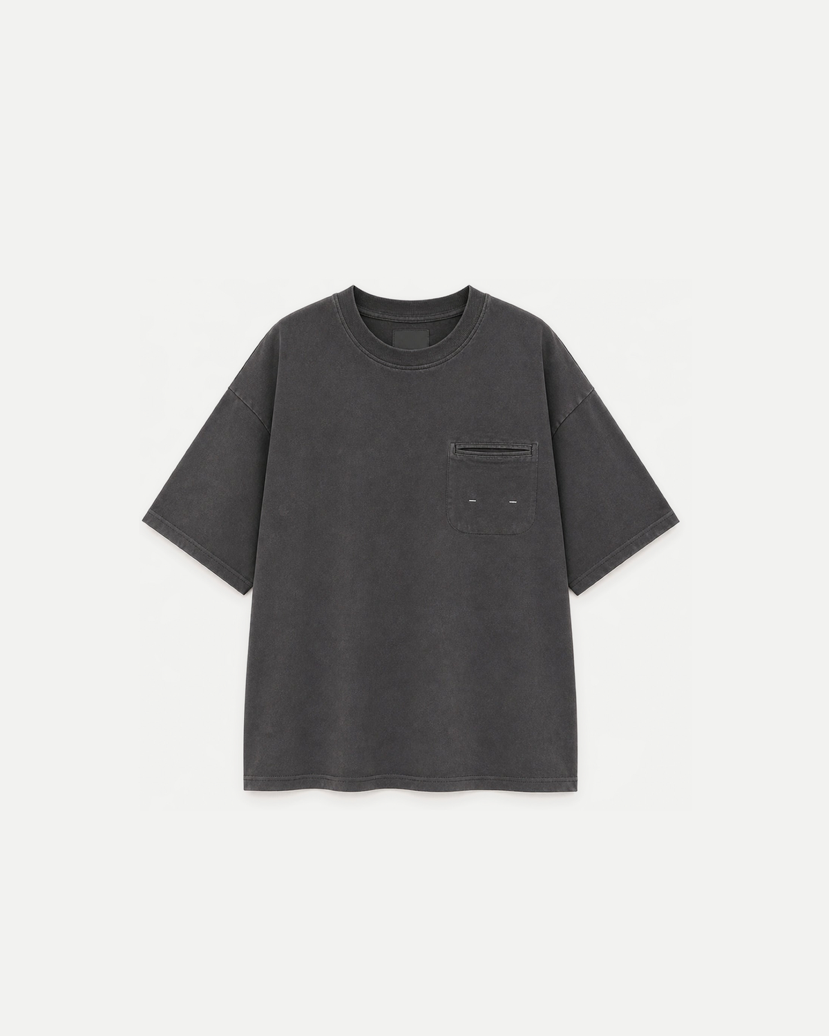 OURES ヘビーウェイト ポケット オーバーサイズTシャツ ユニセックス ダークグレー 商品単体
