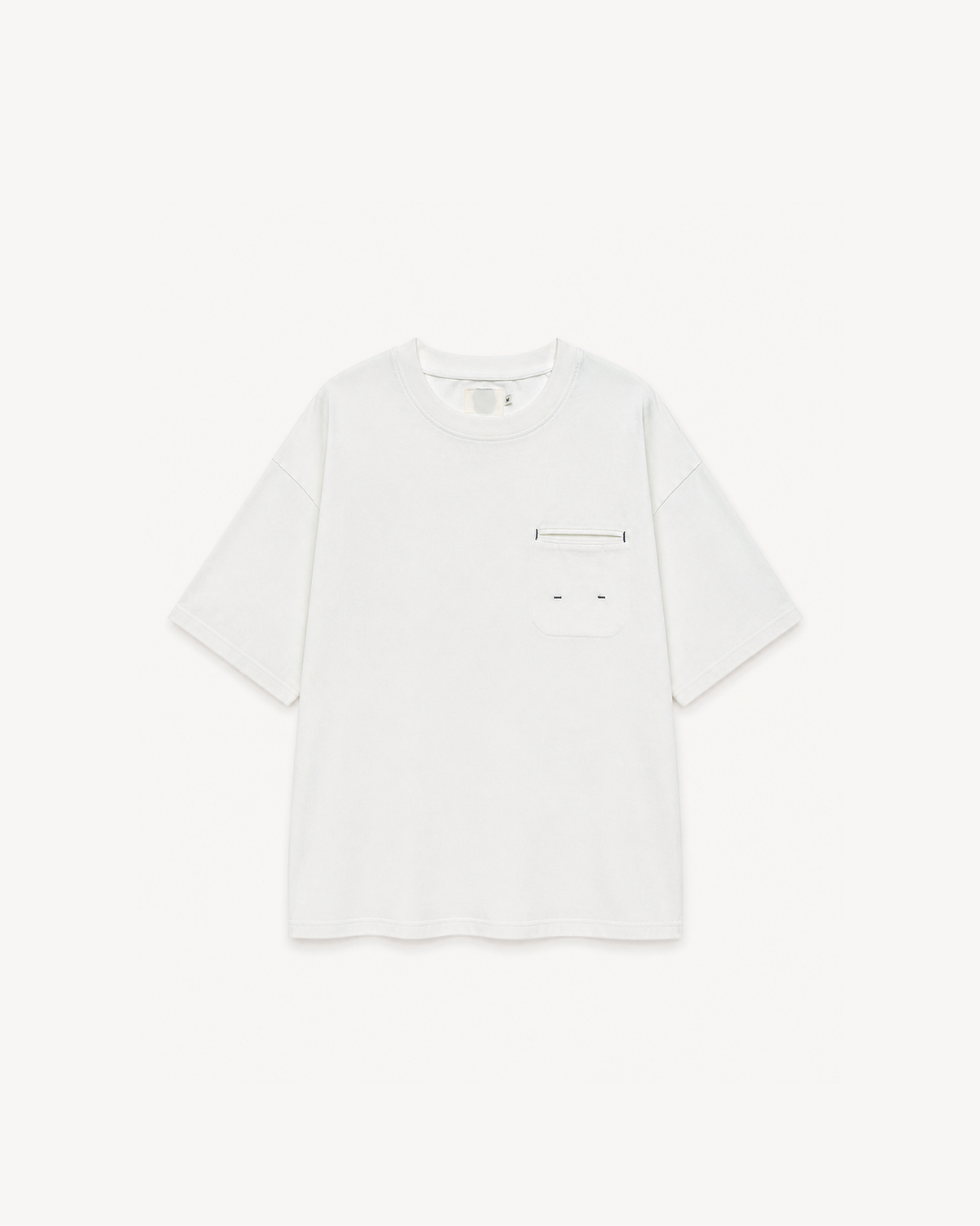 OURES ヘビーウェイト ポケット オーバーサイズTシャツ ユニセックス ホワイト 商品単体