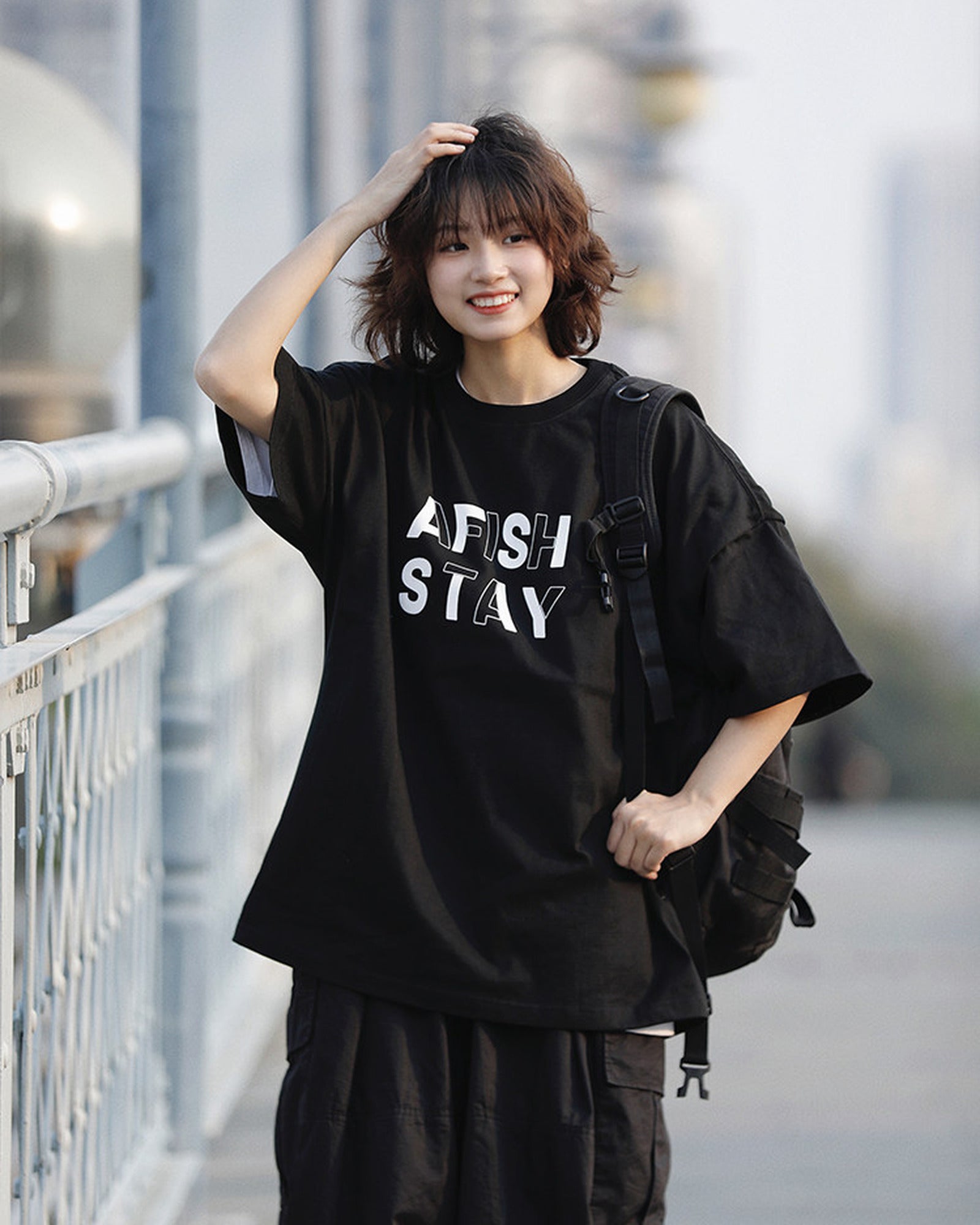 レトロレタリング オーバーサイズTシャツ ユニセックス 01