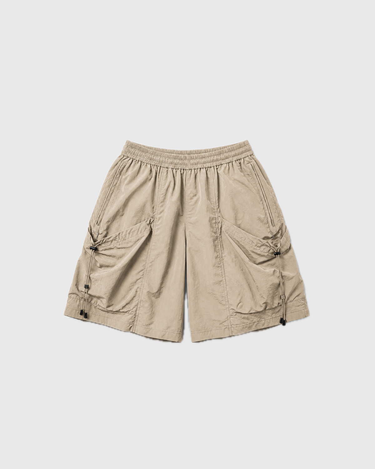 OURES ドローコード ワイドカーゴショートパンツ ユニセックス ベージュ 商品単体
