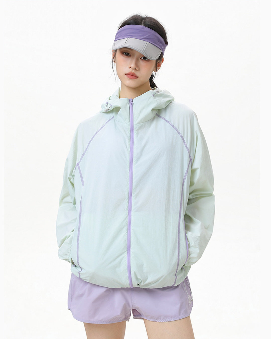 UPF50+ UVカット 軽量フードジャケット ユニセックス S0037