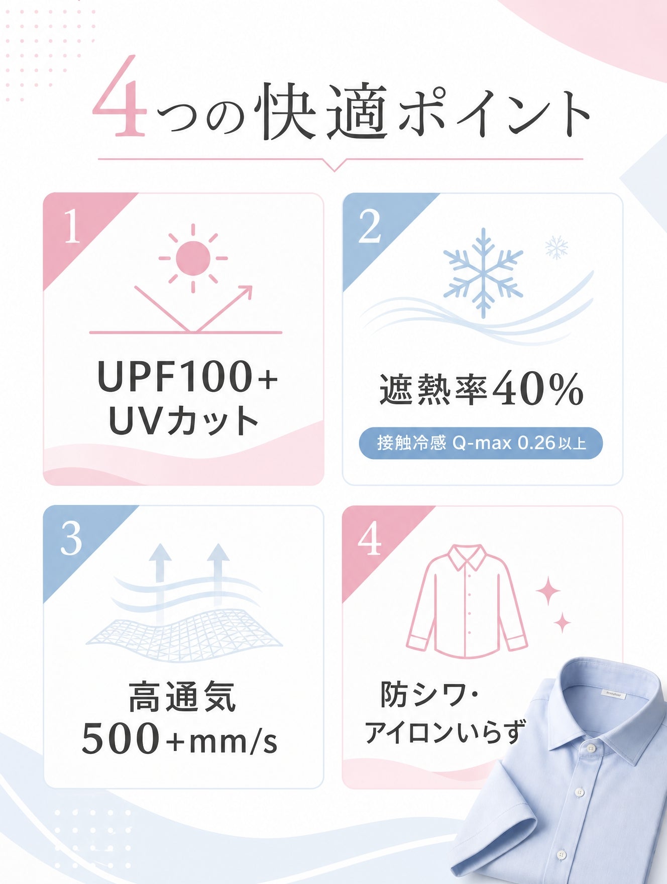 夏にうれしい4つの快適ポイント