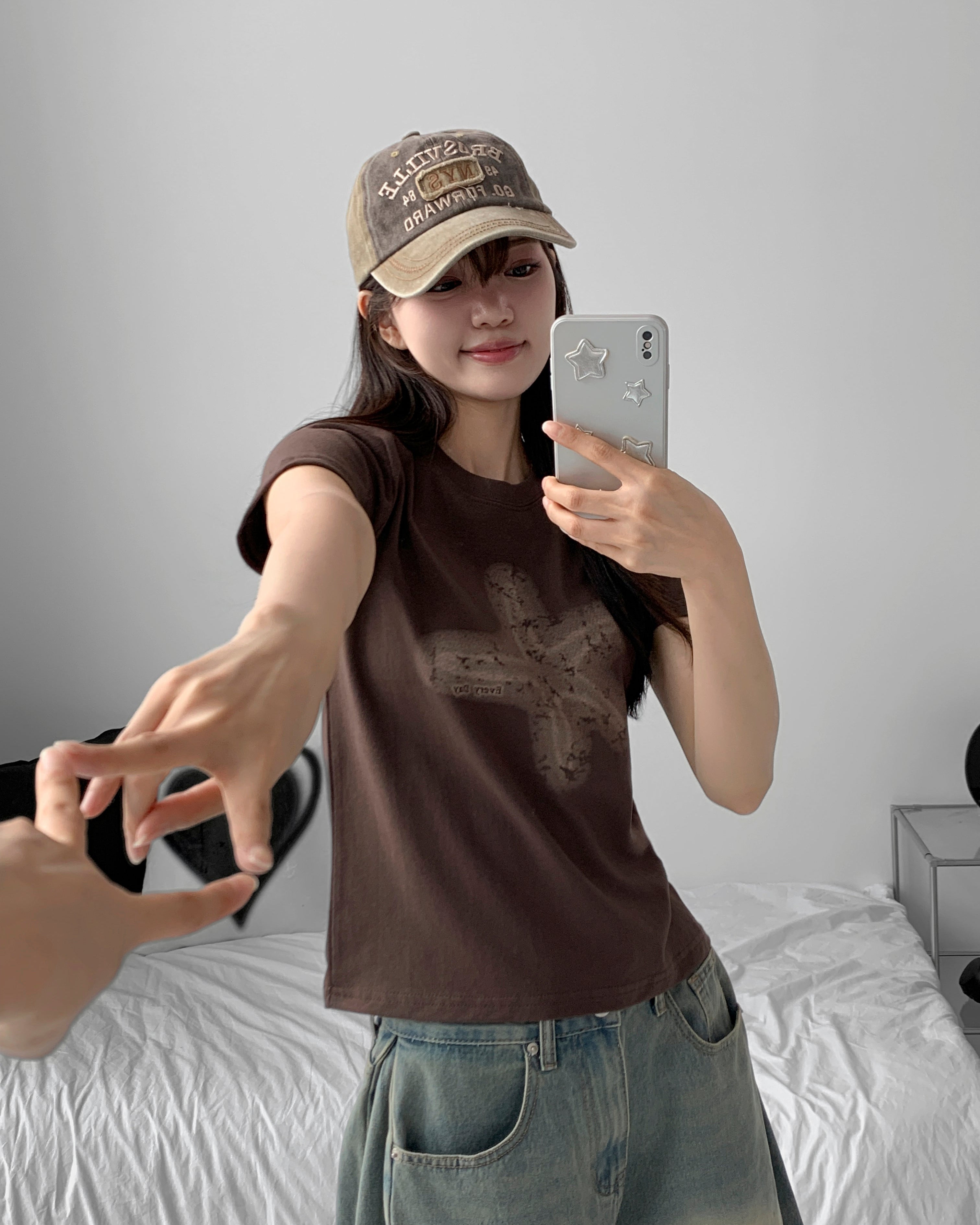 レディース スター クロップTシャツ