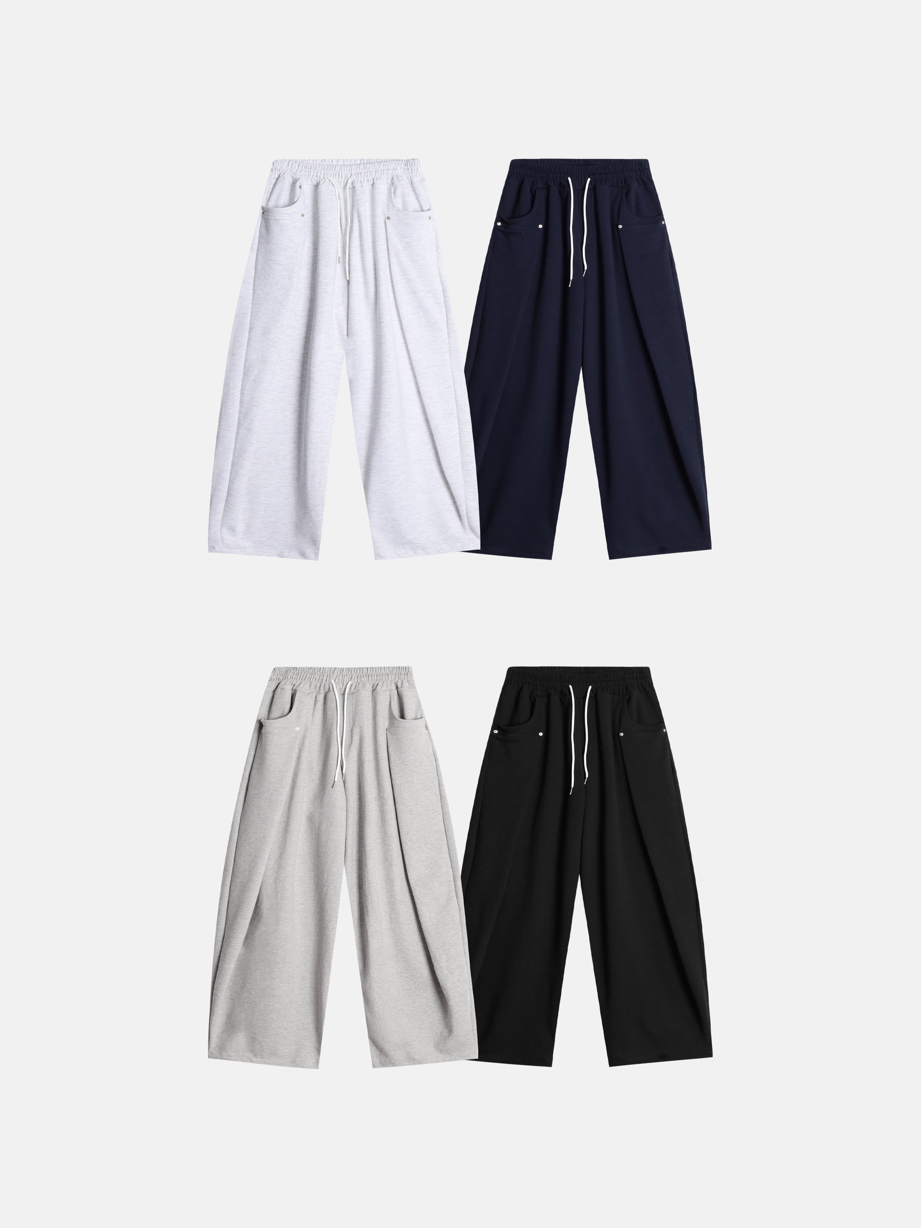 ユニセックス リベットフォールドストリングパンツ