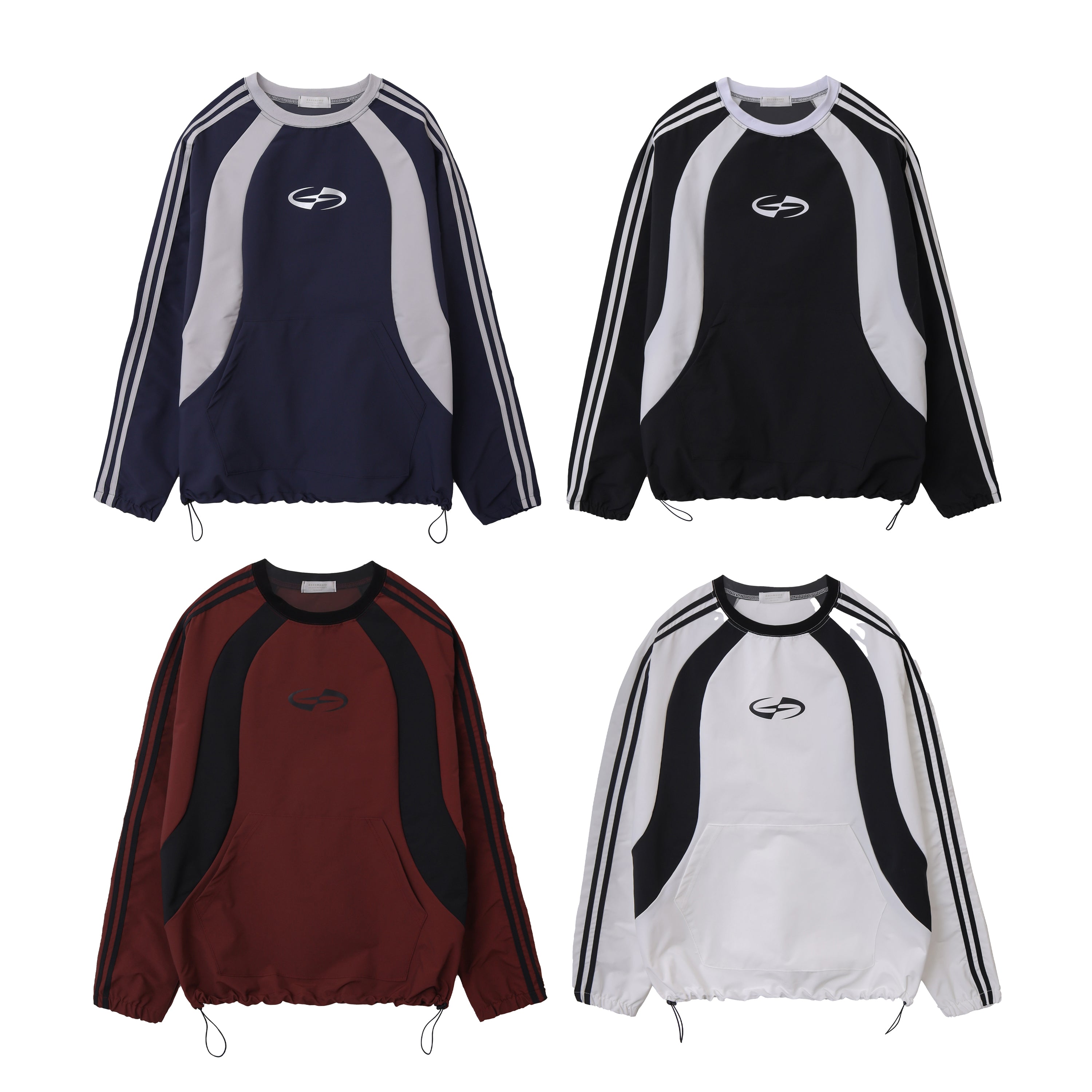 ユニセックス ウェーブナイロン クルーネック スウェット