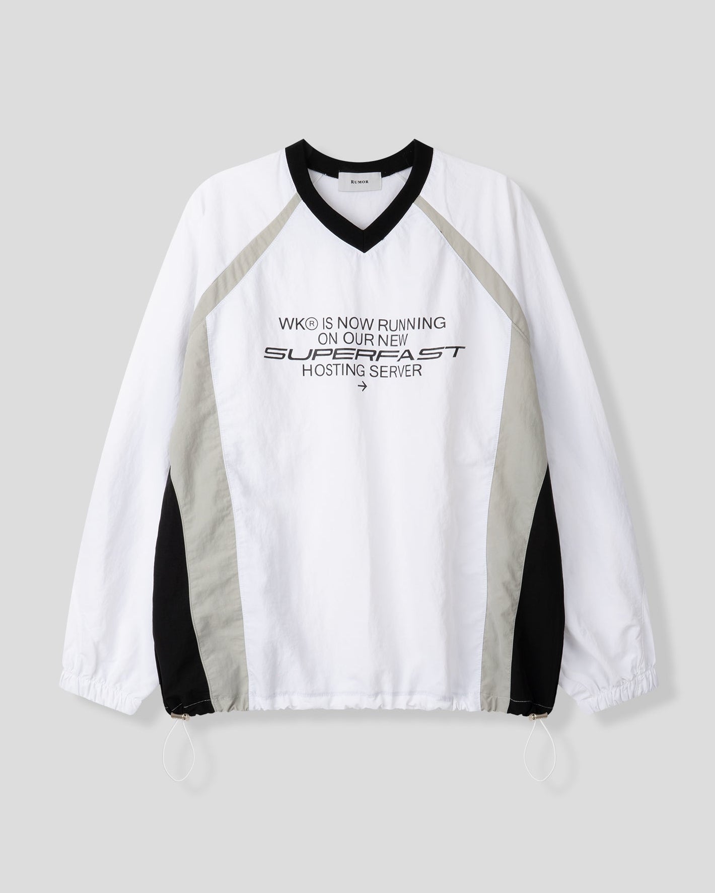 ユニセックス ナイロン スウェットシャツ ストリング Vネック アノラック ウインドブレーカー