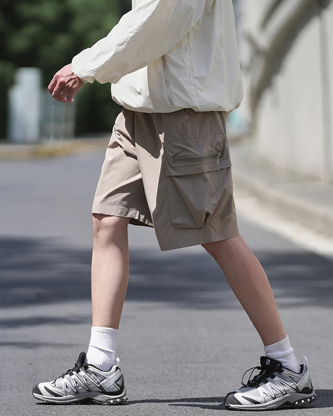 速乾ストレッチ アウトドアカーゴショートパンツ 収納袋付 S0010