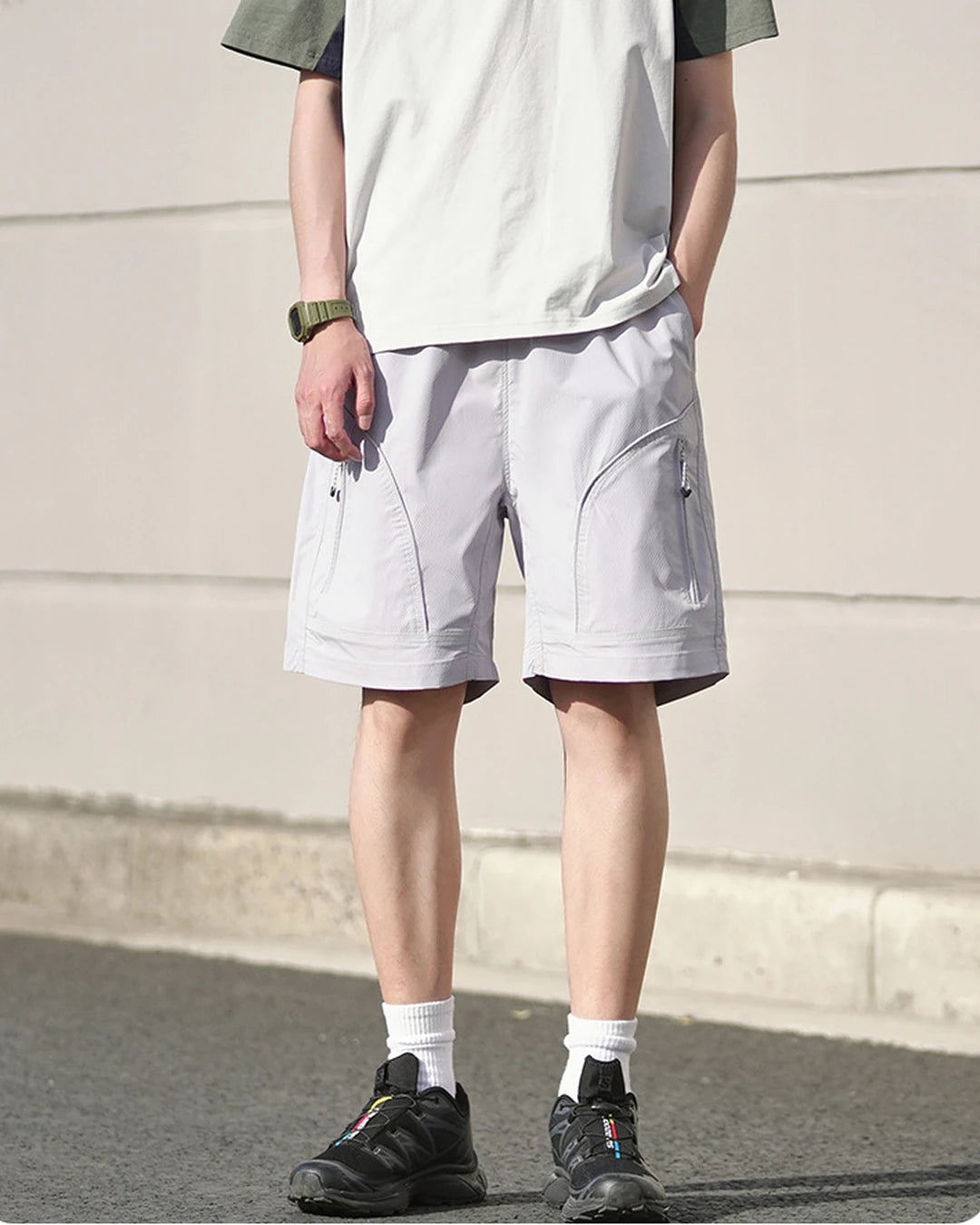 速乾防風アウトドアショートパンツ 収納袋付き S0011