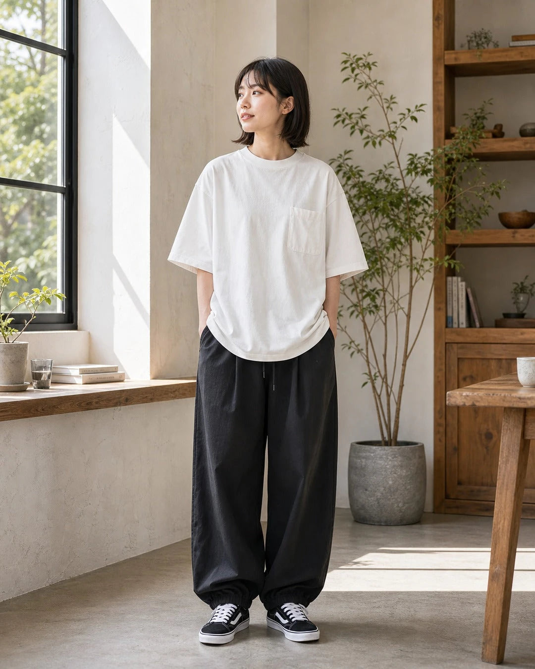 9oz コットン ルーズポケットTシャツ メンズ S0015