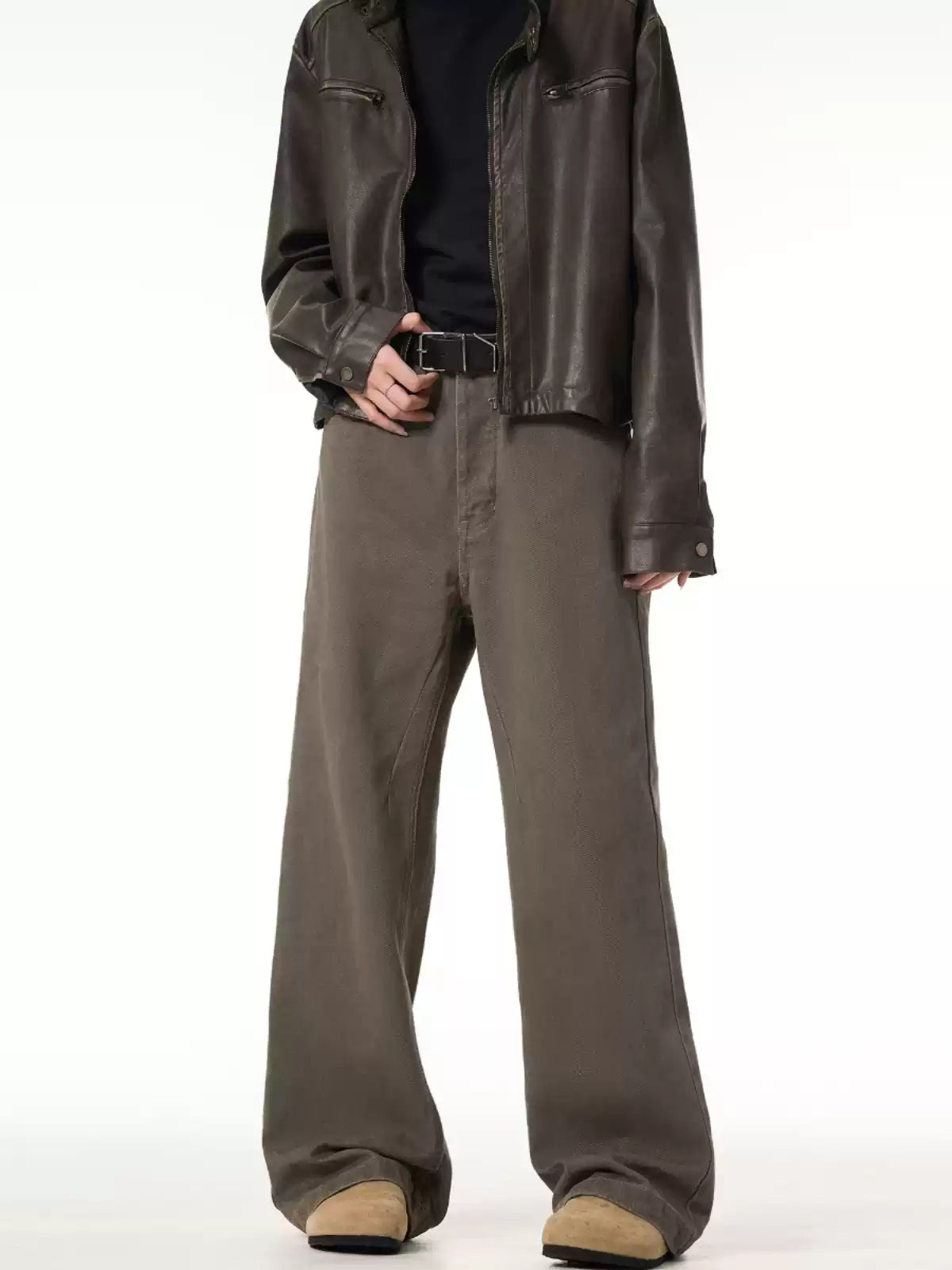 ユニセックスワイドデニムパンツ OSL002