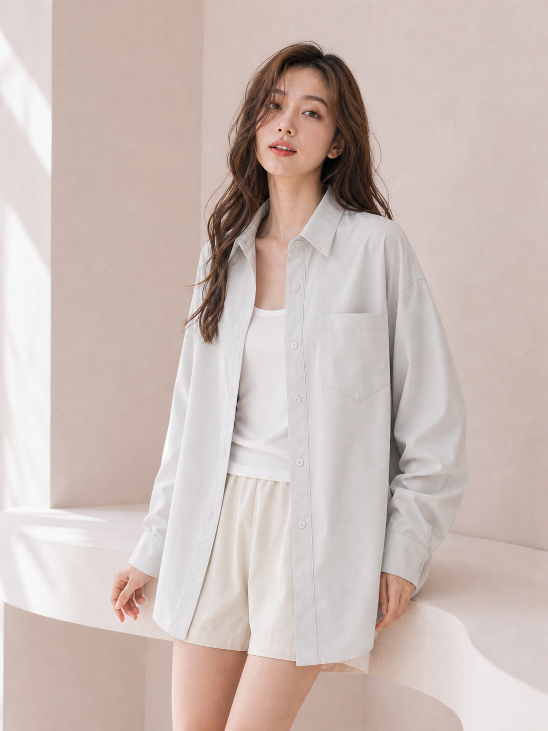 UVカット 冷感速乾シャツ ユニセックス S0041 モデル着用画像 1