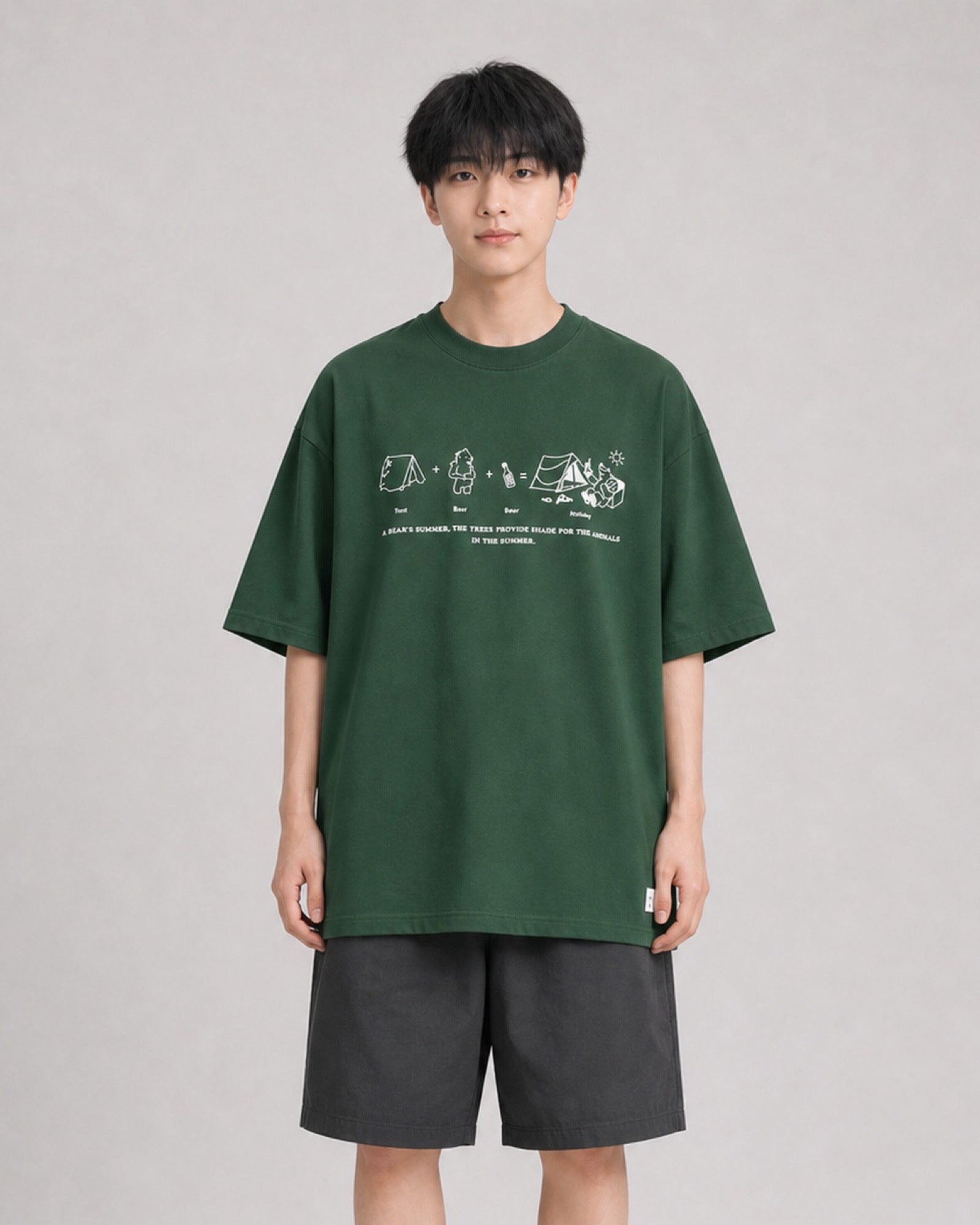 OU-RES モデル着用 | S1005 | グリーン | 正面 | トップ構図