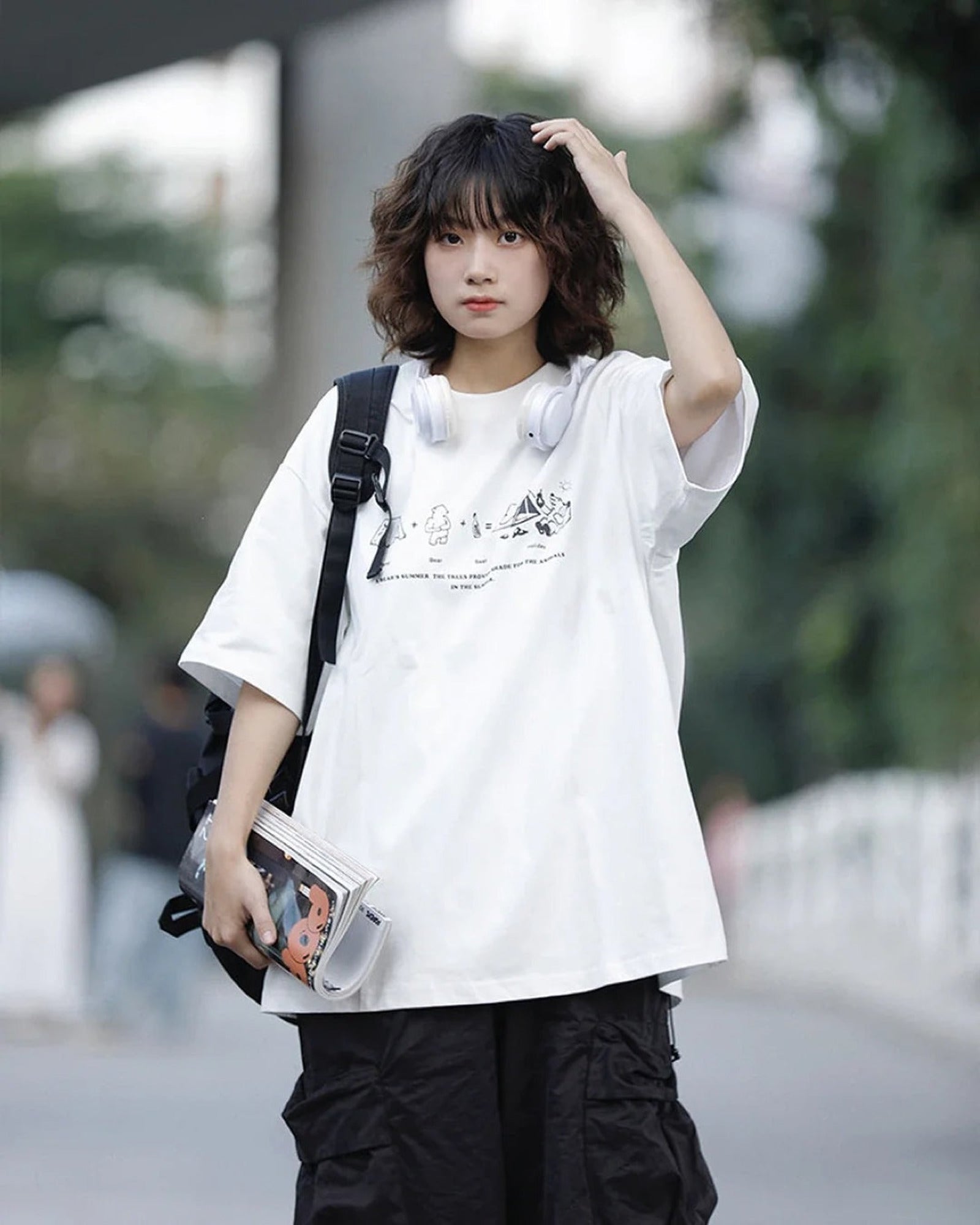 レトロキャンプ グラフィック オーバーサイズTシャツ ユニセックス 03