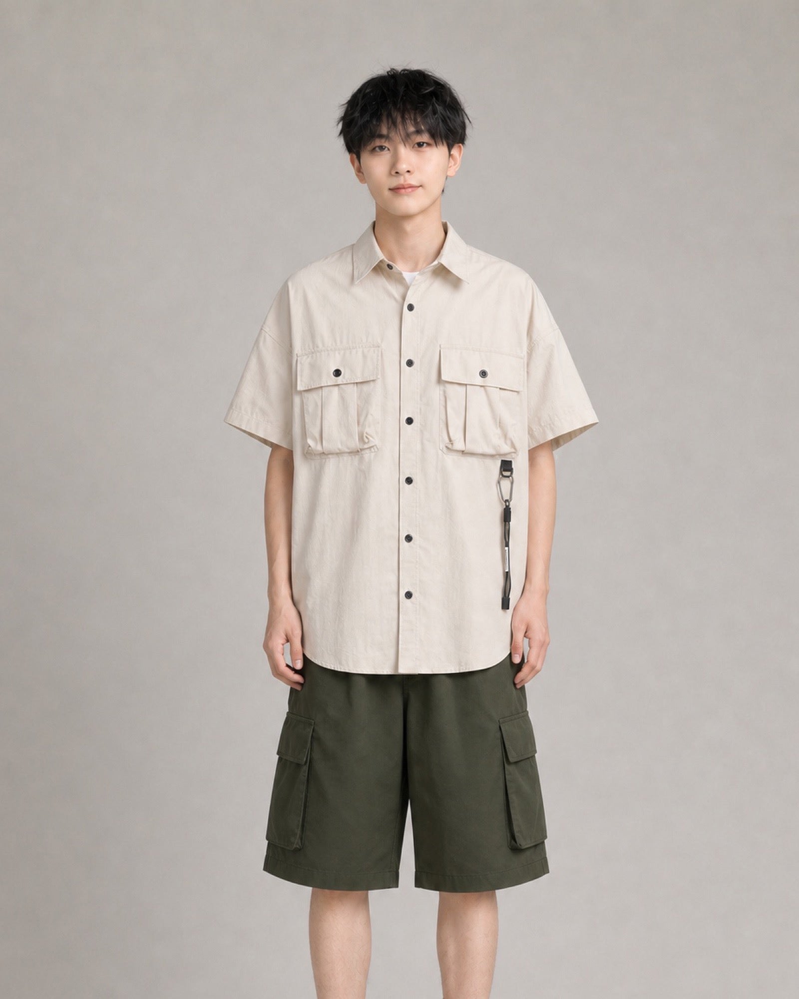 OU-RES モデル着用 | S1007 | ベージュ | 正面 | トップ構図