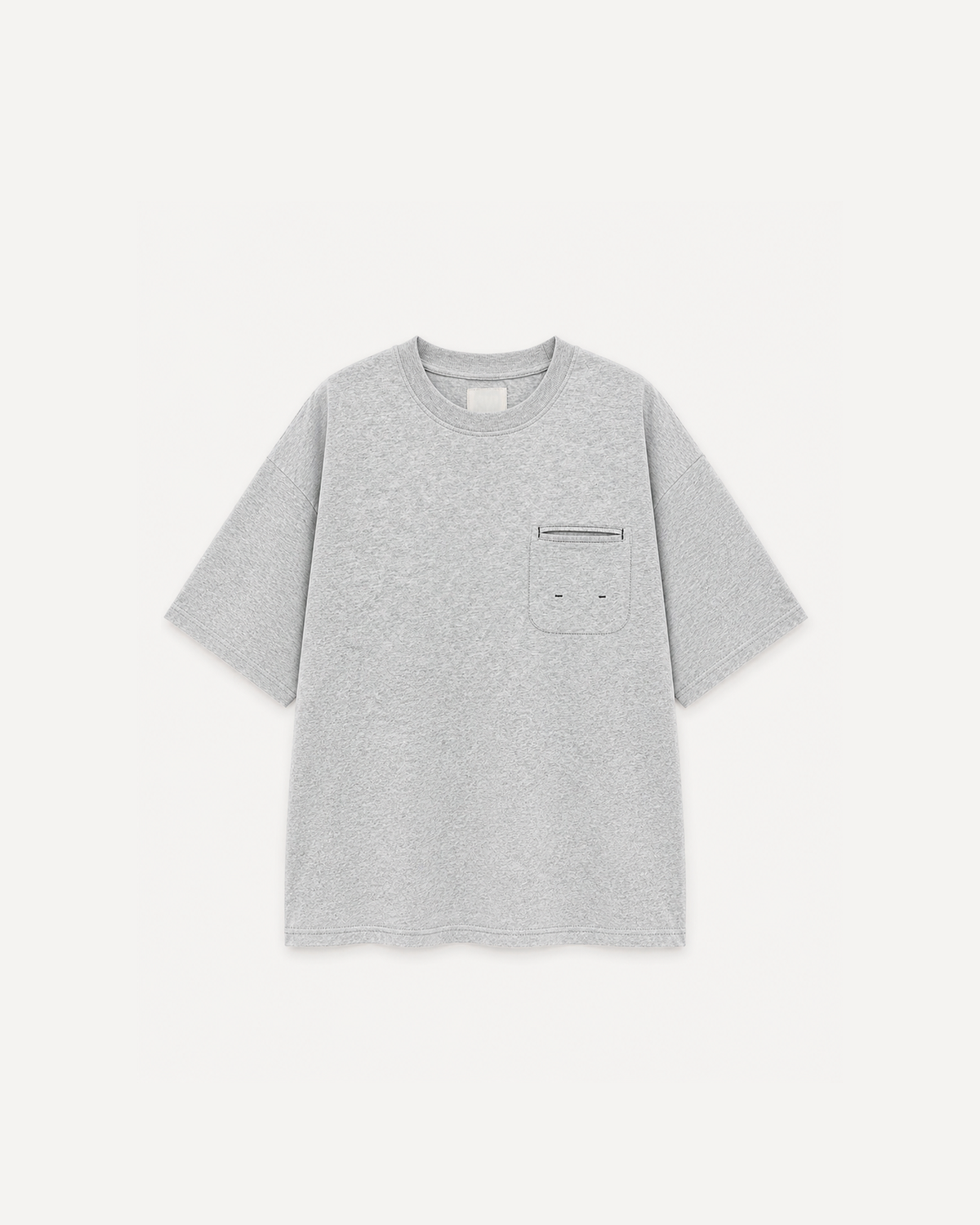 OURES ヘビーウェイト ポケット オーバーサイズTシャツ ユニセックス ライトグレー 商品単体