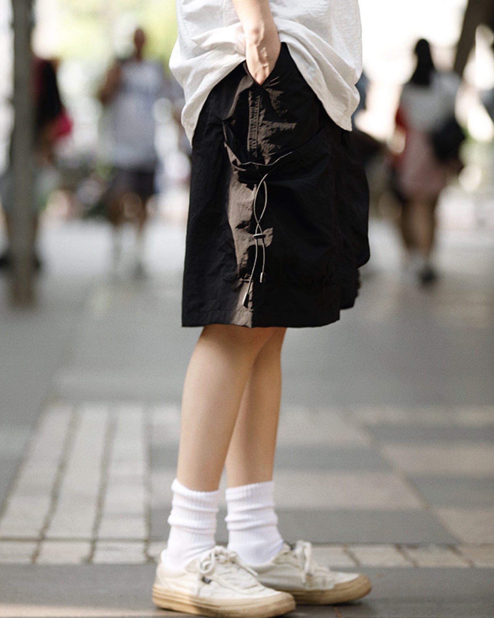 ドローコード ワイドカーゴショートパンツ ユニセックス 07