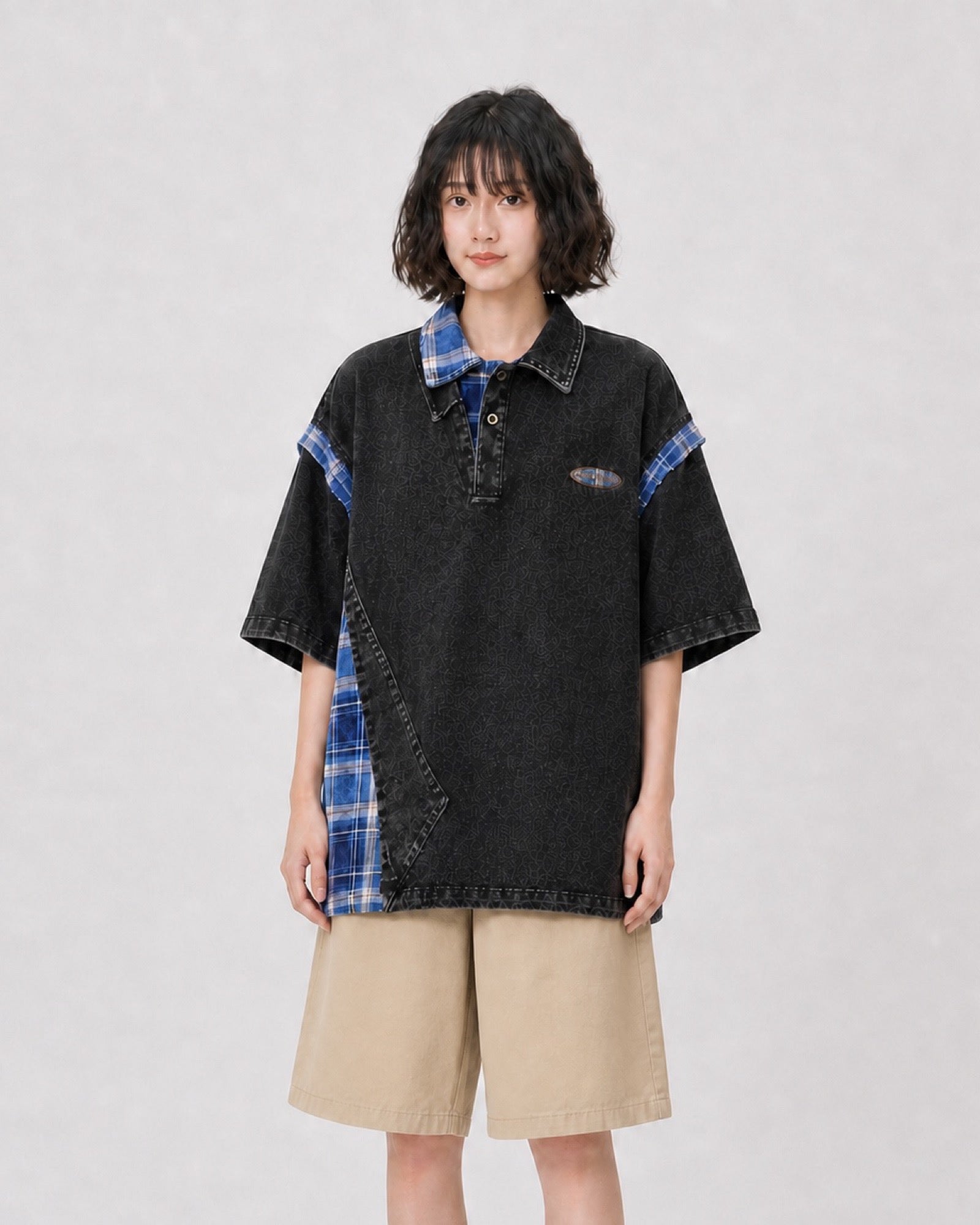 OU-RES モデル着用 | S1013 | ブラック | 正面 | トップ構図