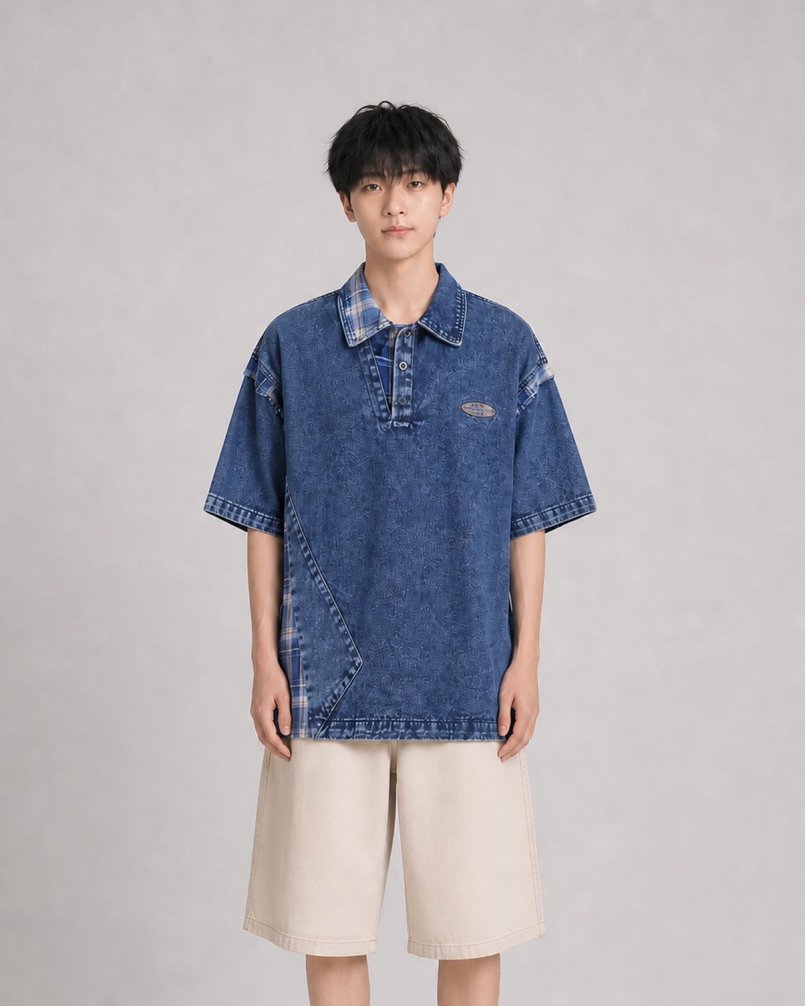 OU-RES モデル着用 | S1013 | ブルー | 正面 | トップ構図