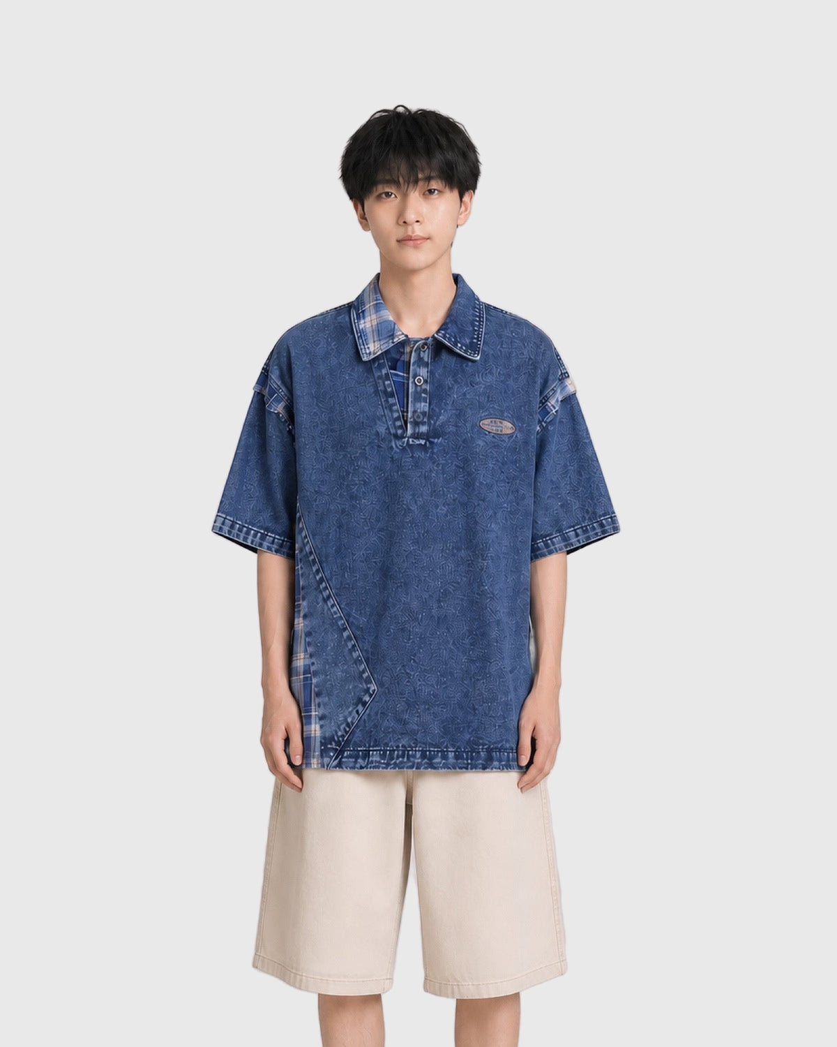 OU-RES モデル着用 | S1013 | ブルー | 正面 | トップ構図