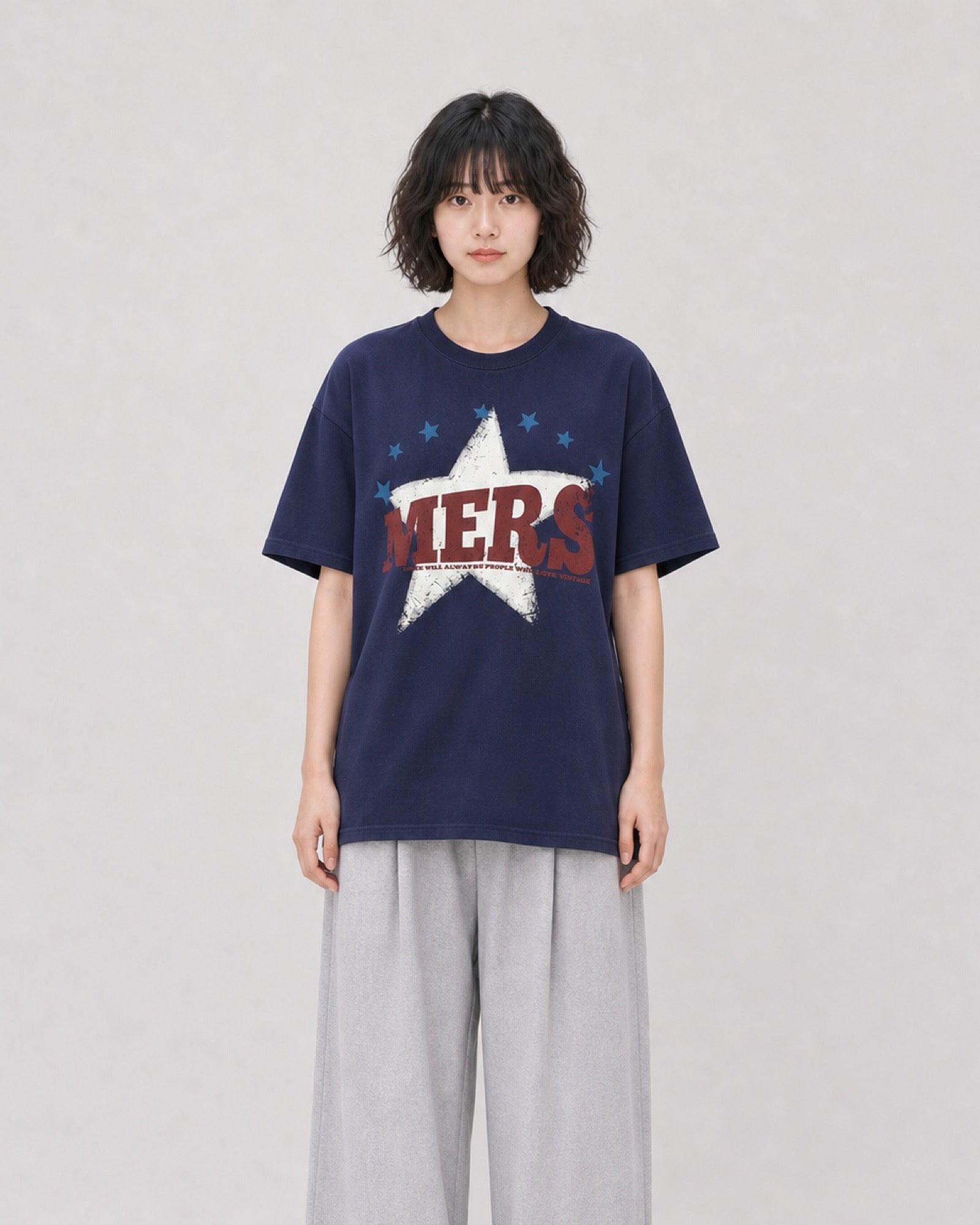 OU-RES モデル着用 | S1014 | ネイビー | 正面 | トップ構図