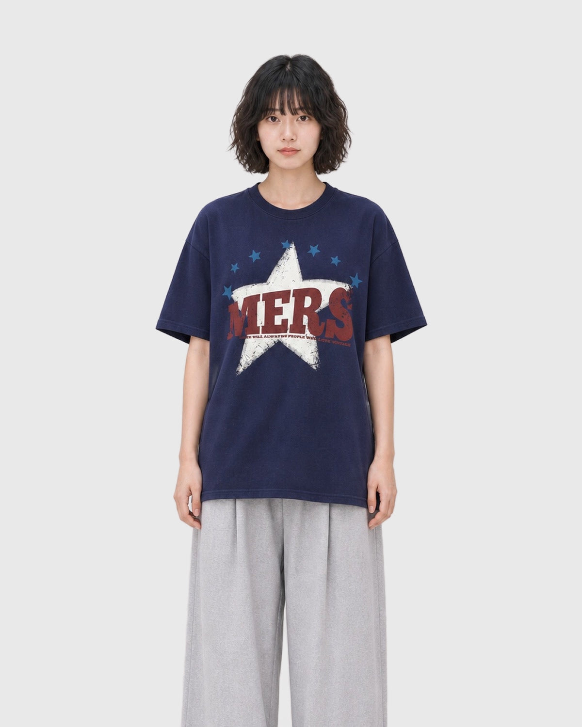 OU-RES モデル着用 | S1014 | ネイビー | 正面 | トップ構図