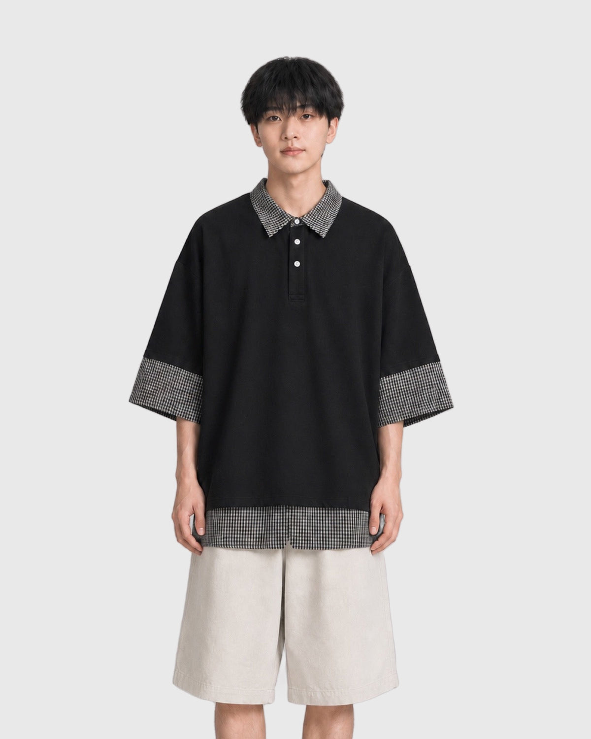 OU-RES モデル着用 | S1015 | ブラック | 正面 | トップ構図