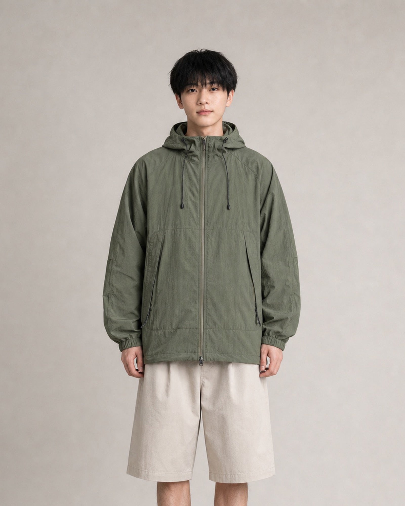 OU-RES モデル着用 | S1017 | ダークグリーン | 正面 | トップ構図