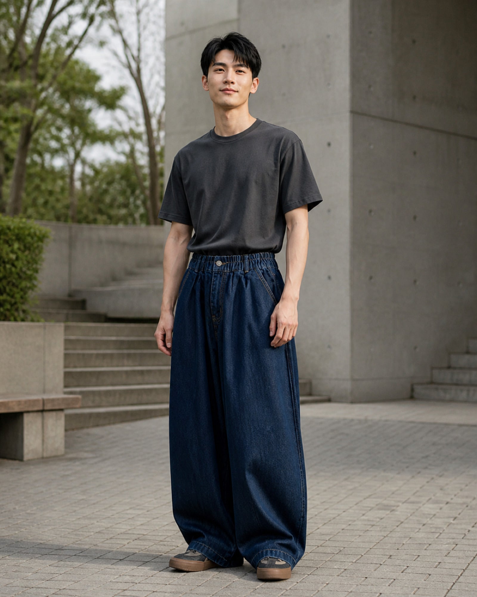 インディゴ バルーンワイド デニムパンツ メンズ 03