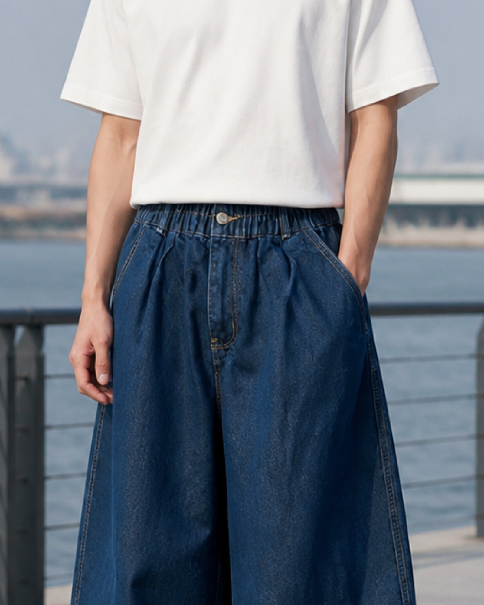 インディゴ バルーンワイド デニムパンツ メンズ 06