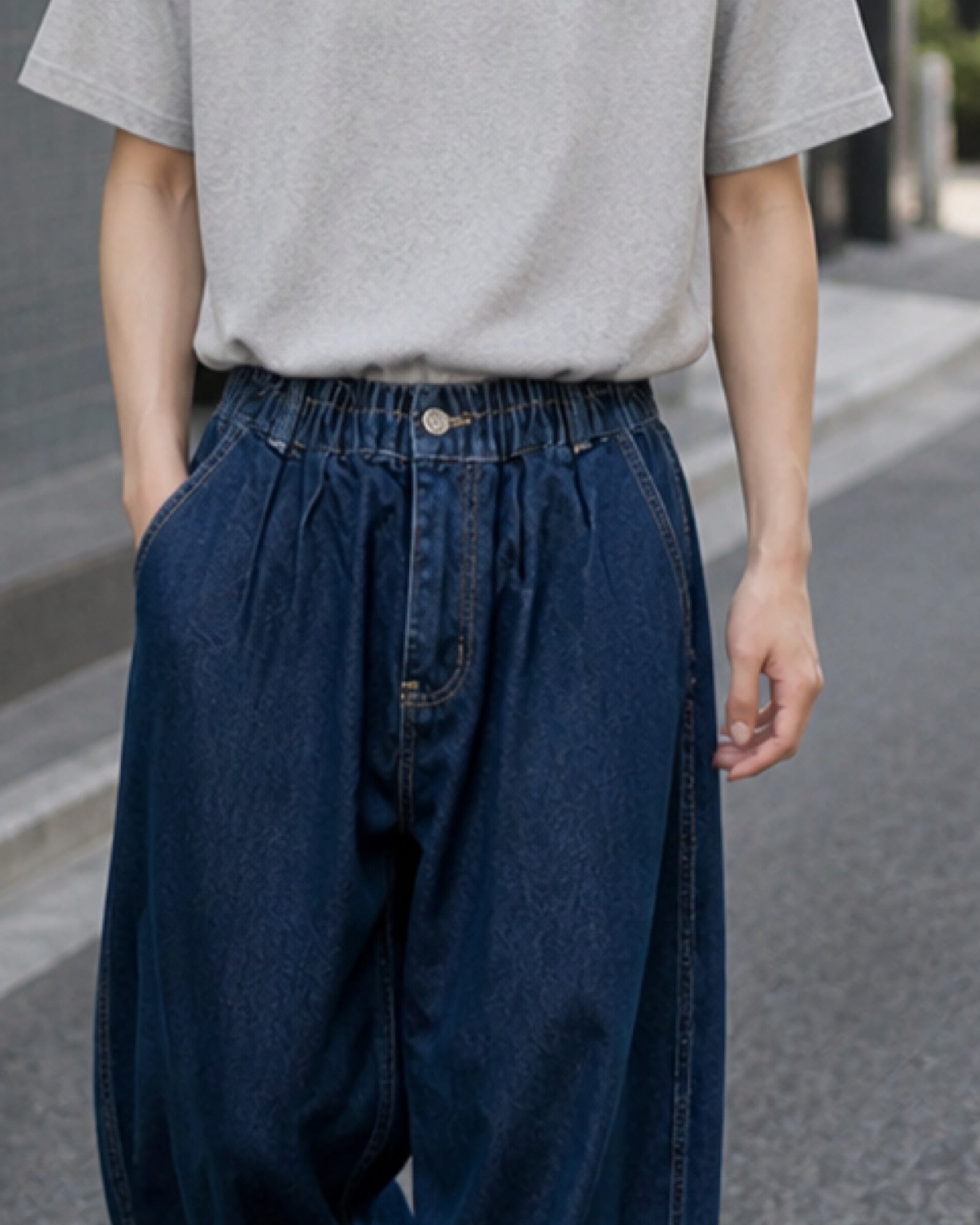 インディゴ バルーンワイド デニムパンツ メンズ 07