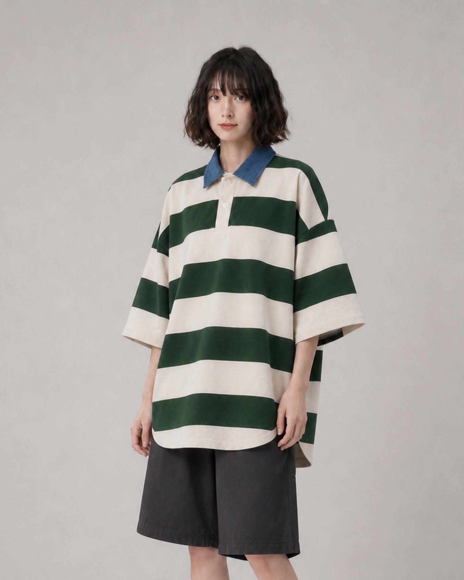 OU-RES モデル着用 | S1020 | グリーン | 左斜め | トップ構図