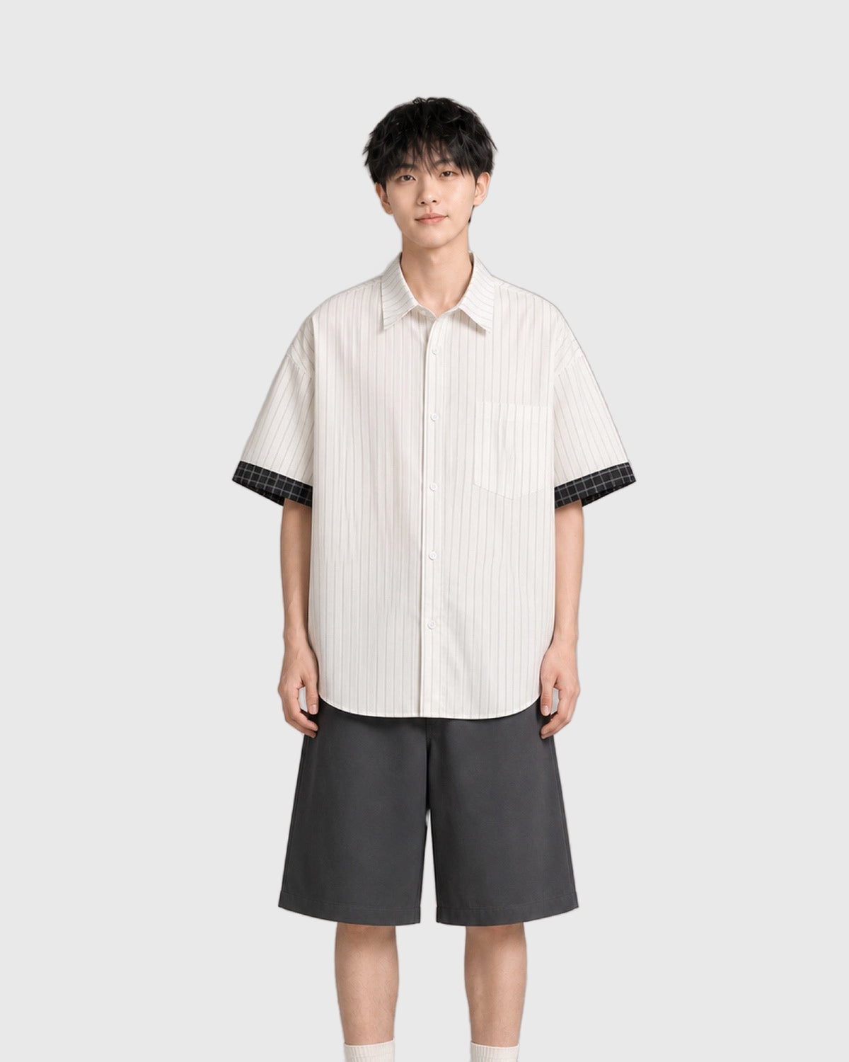 OU-RES モデル着用 | S1021 | ホワイト | 正面 | トップ構図