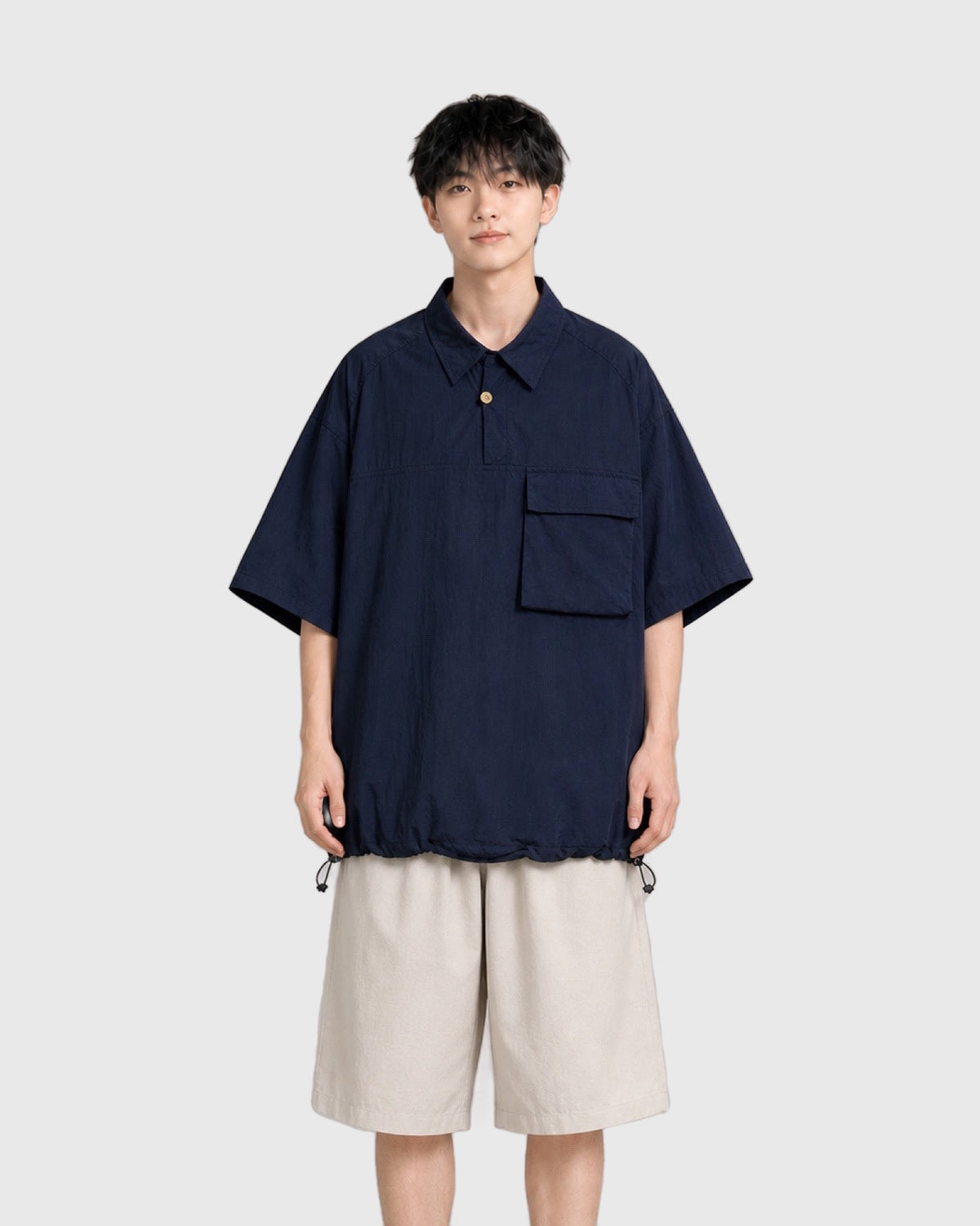 OU-RES モデル着用 | S1023 | ネイビー | 正面 | トップ構図