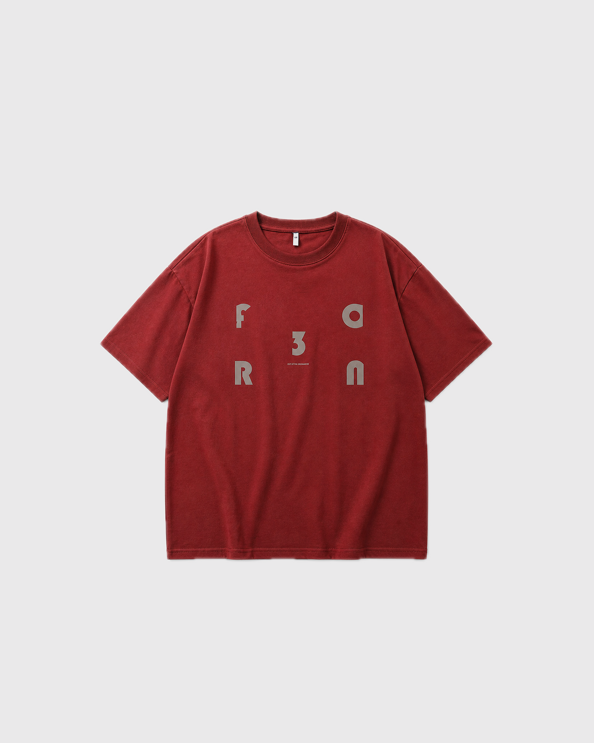 OURES レトログラフィック オーバーサイズTシャツ ユニセックス ワイン 商品単体