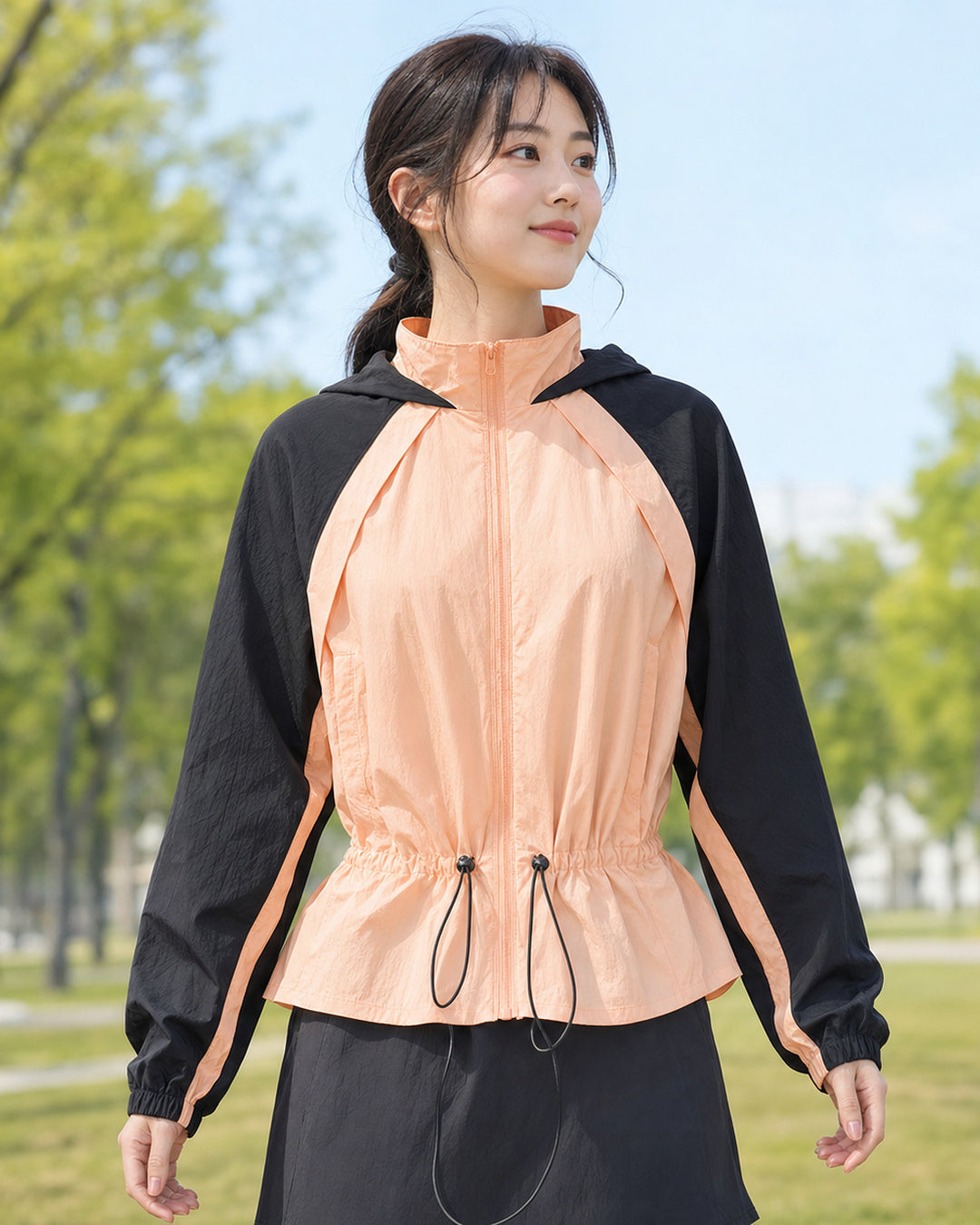 UPF50+ 撥水 UVカットフードジャケット レディース S0040